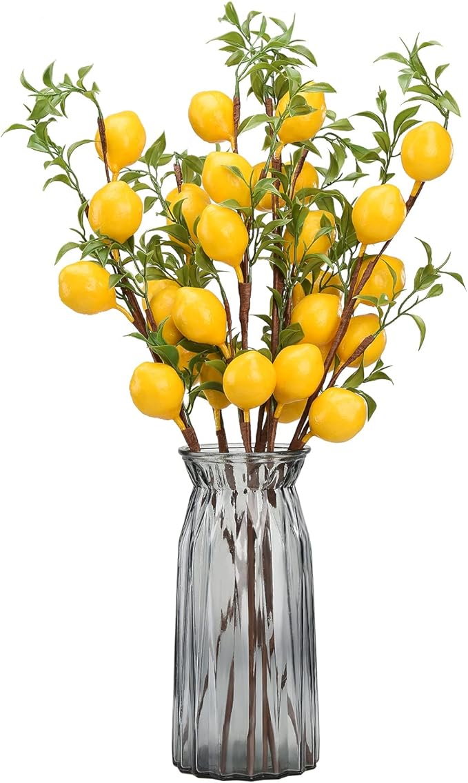 DULRLLY Artificial Lemon Branch, 22 in Lemon Decor Fake