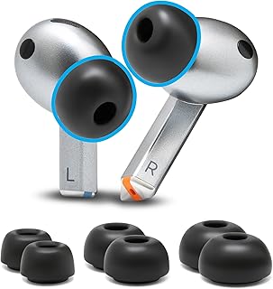 WC TipZ Galaxy - Upgraded Memory Foam Earbuds for Samsung Galaxy Buds 3 Pro by Wicked Cushions | Improved comfort, denser seal and better foam recovery time | Black