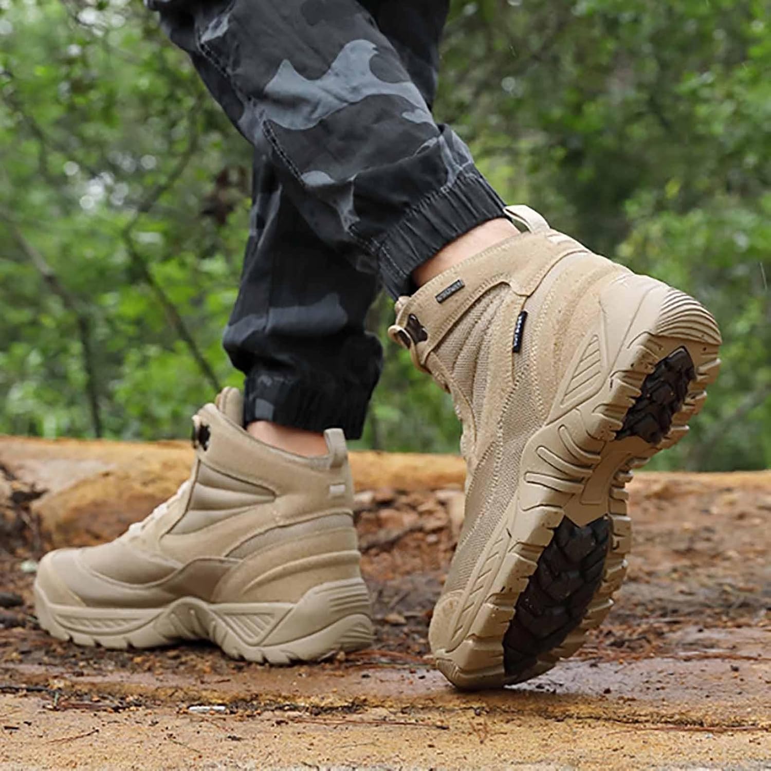 CLSQLXYJZC Durable Military Work Boots, Men's Military Tactical Boots with Sports Socks Lightweight Military Boots Breathable Desert Boots Waterproof Hiking Work Boots