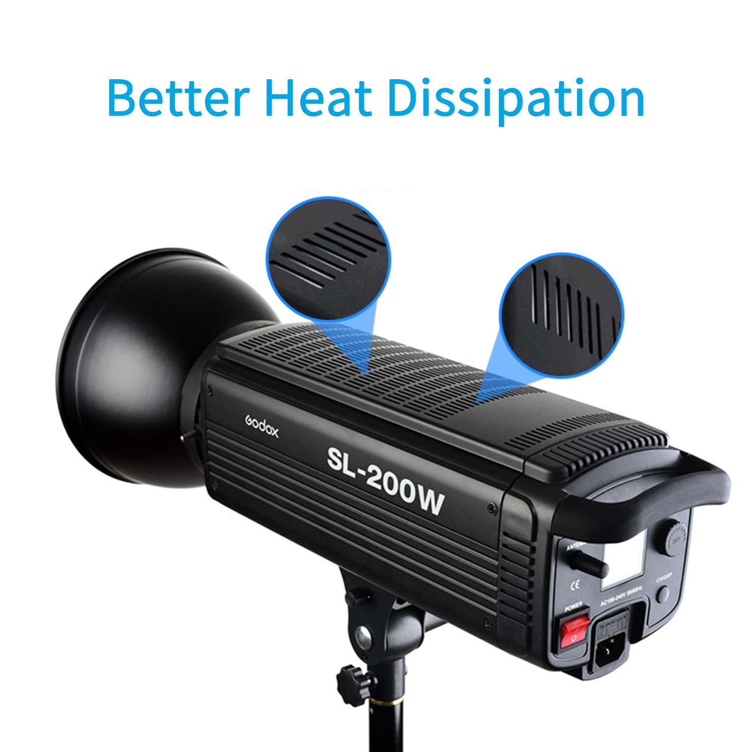 Amazon | Godox SL-200W ビデオライト LEDスタジオライト 5600±300K 