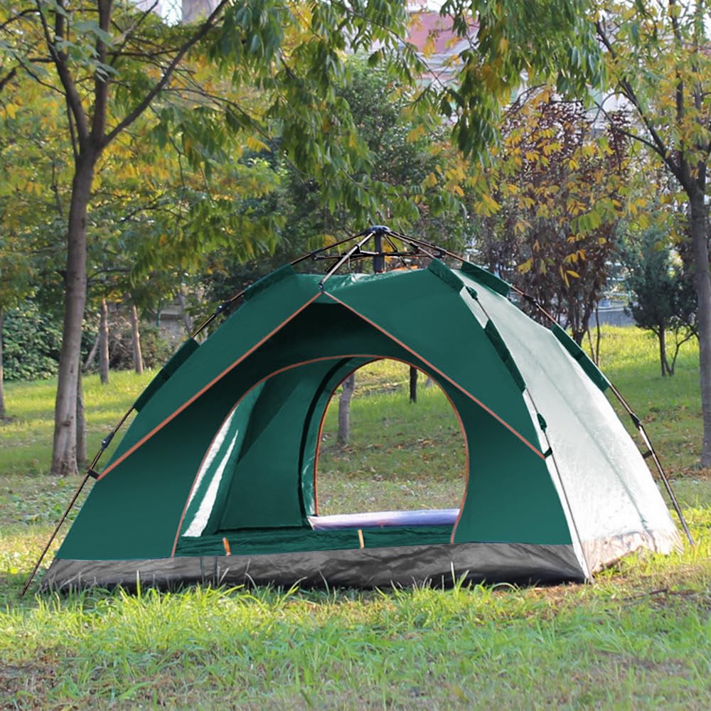 VivaGarden Tenda Da Campeggio Pop Up 4-5 Posti Impermeabile 2 Porte E 4 Finestre - 169A