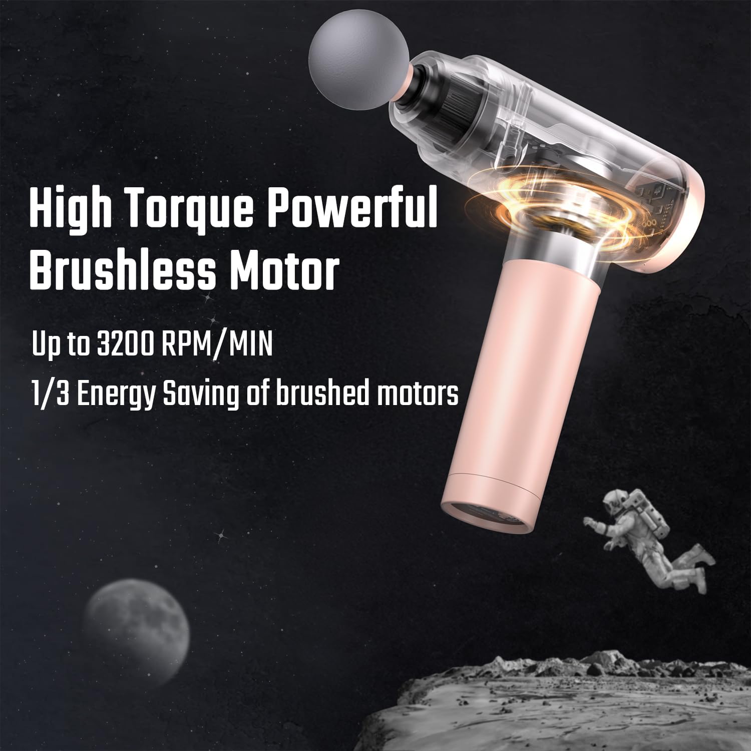 cotsoco Massage Gun Deep Tissue, Muscle Massage Gun Back Massager for Pain Relief, 20 Speeds Handheld Electric Massager Tool with Silent Brushless Motor, Suitable for Gym Office Home Travel - Image 5