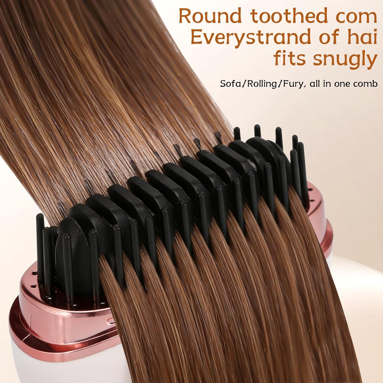 Mini Straightener, Rechargeable Portable Mini Hair Straightener Brush, Fast Heating Hot Comb 3-Speed Temperature Control with Anti Scald Shell and Built-in Mirror for Home Travel (Pink) - Image 2