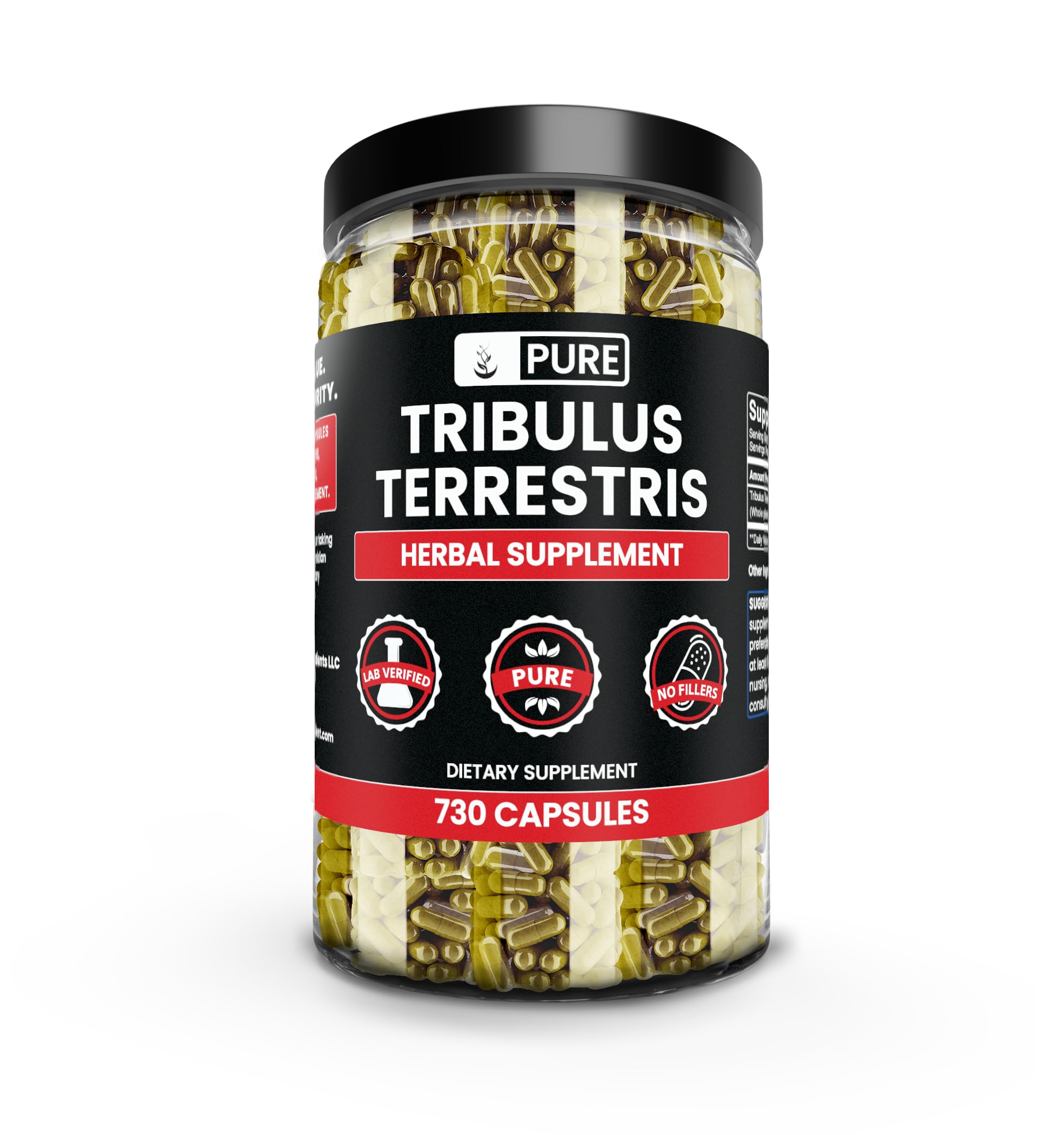 Pure Original Ingredients Tribulus Terrestris, No Magnesium Or Rice Fillers, Always Pure, Lab Verified (730 Capsules)