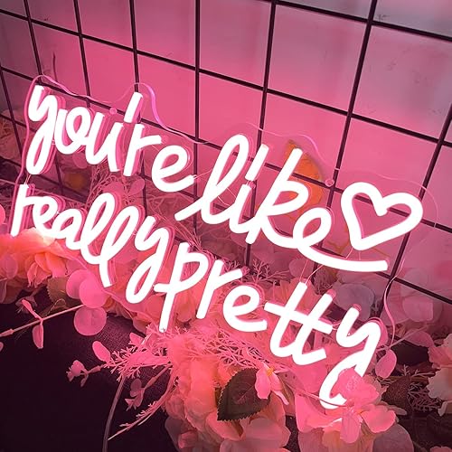 Miniatura 7 de Letrero de neón "You're Like Really Pretty" para decoración de pared Luz de neón LED personalizada Letrero de regalo de cumpleaños, matrimonio,