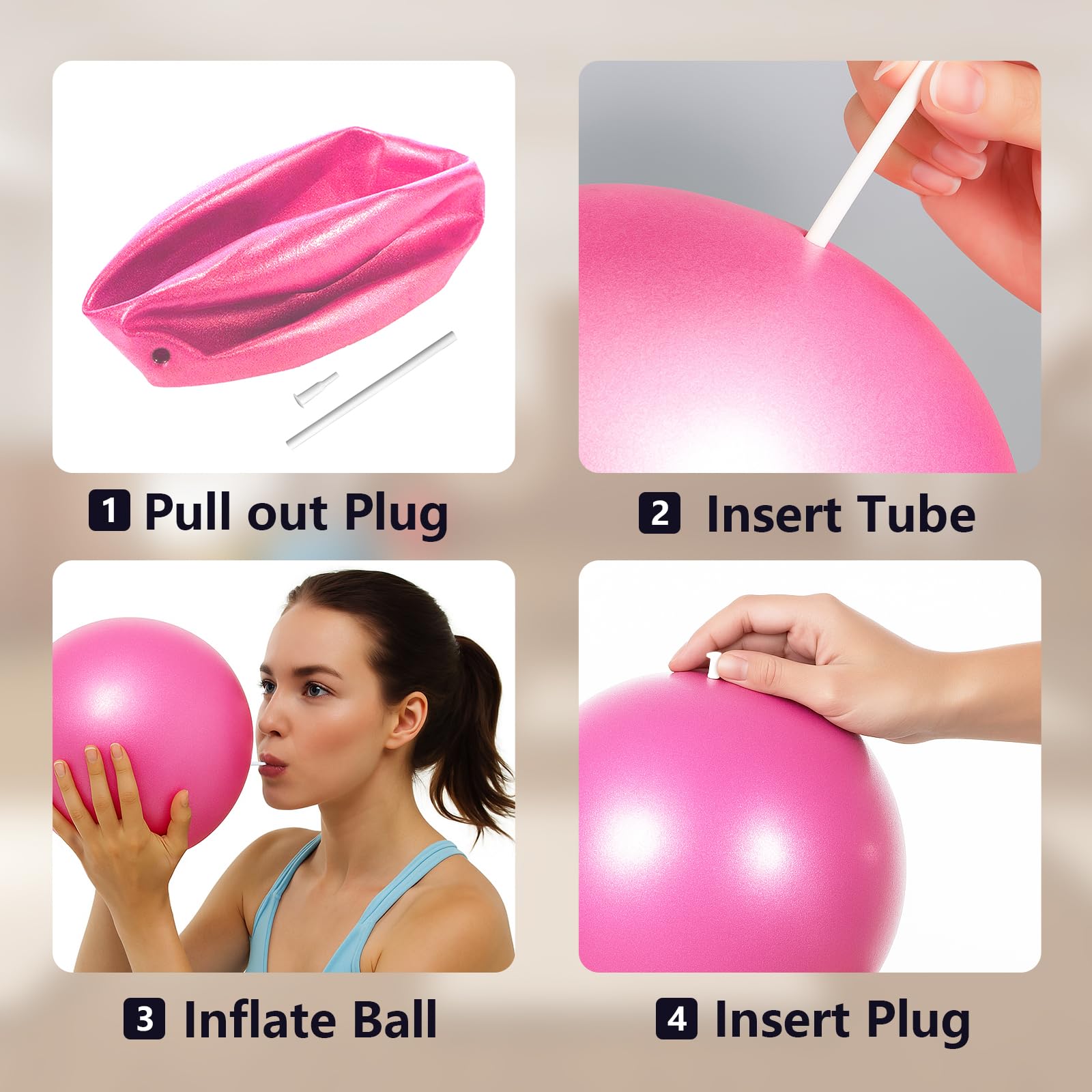 GOGO 10 sztuk niestandardowych piłek pilates mini piłka do ćwiczeń, spersonalizowana piłka do jogi 23 cm dla stabilności równowagi barre rozciąganie rdzenia