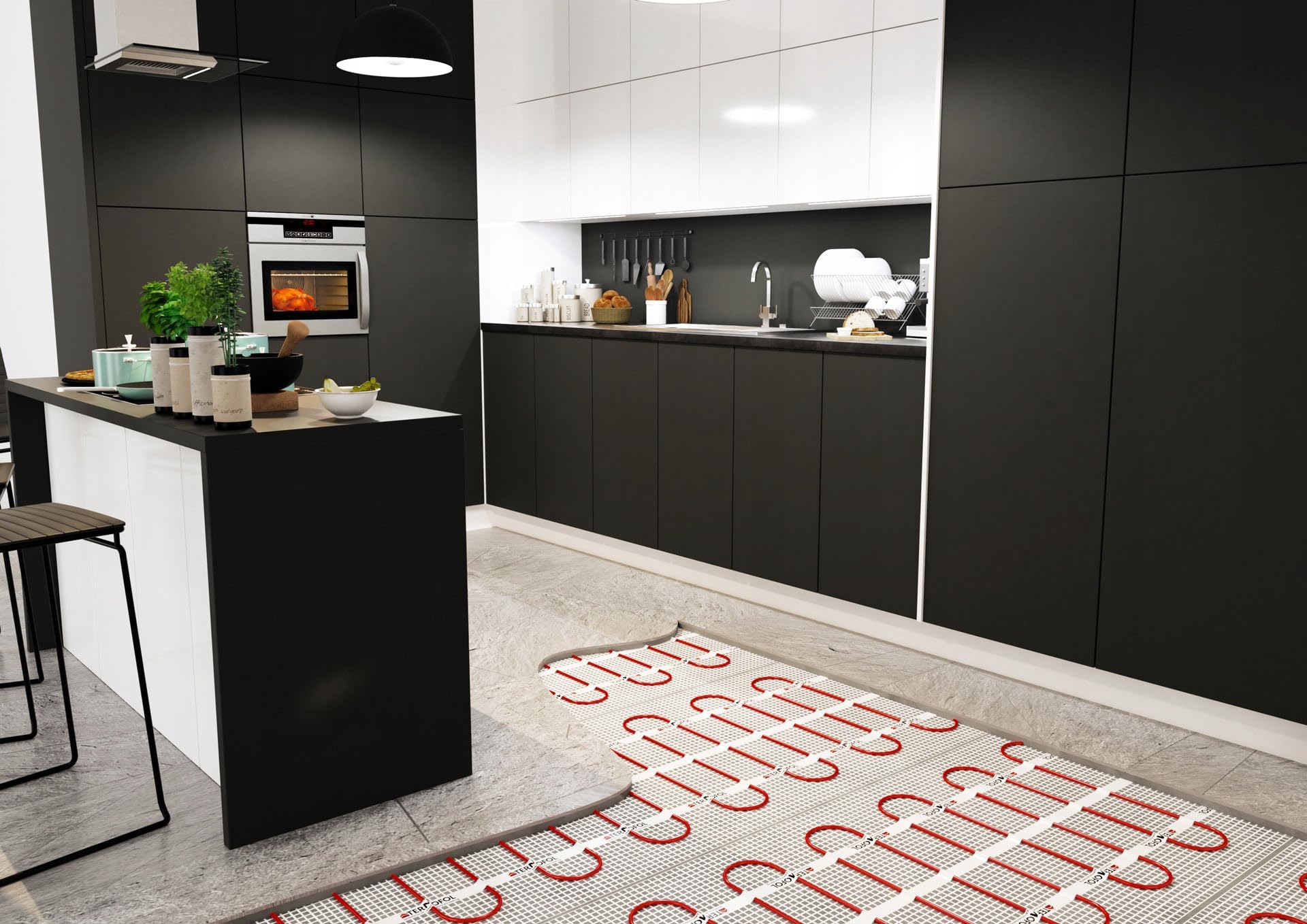 Termofol Mata grzewcza do ogrzewania podłogowego – ogrzewanie podłogowe do salonu i łazienki – folia grzewcza o sile grzewczej 150 W/m2 – powierzchnia 15 m² – bez termostatu