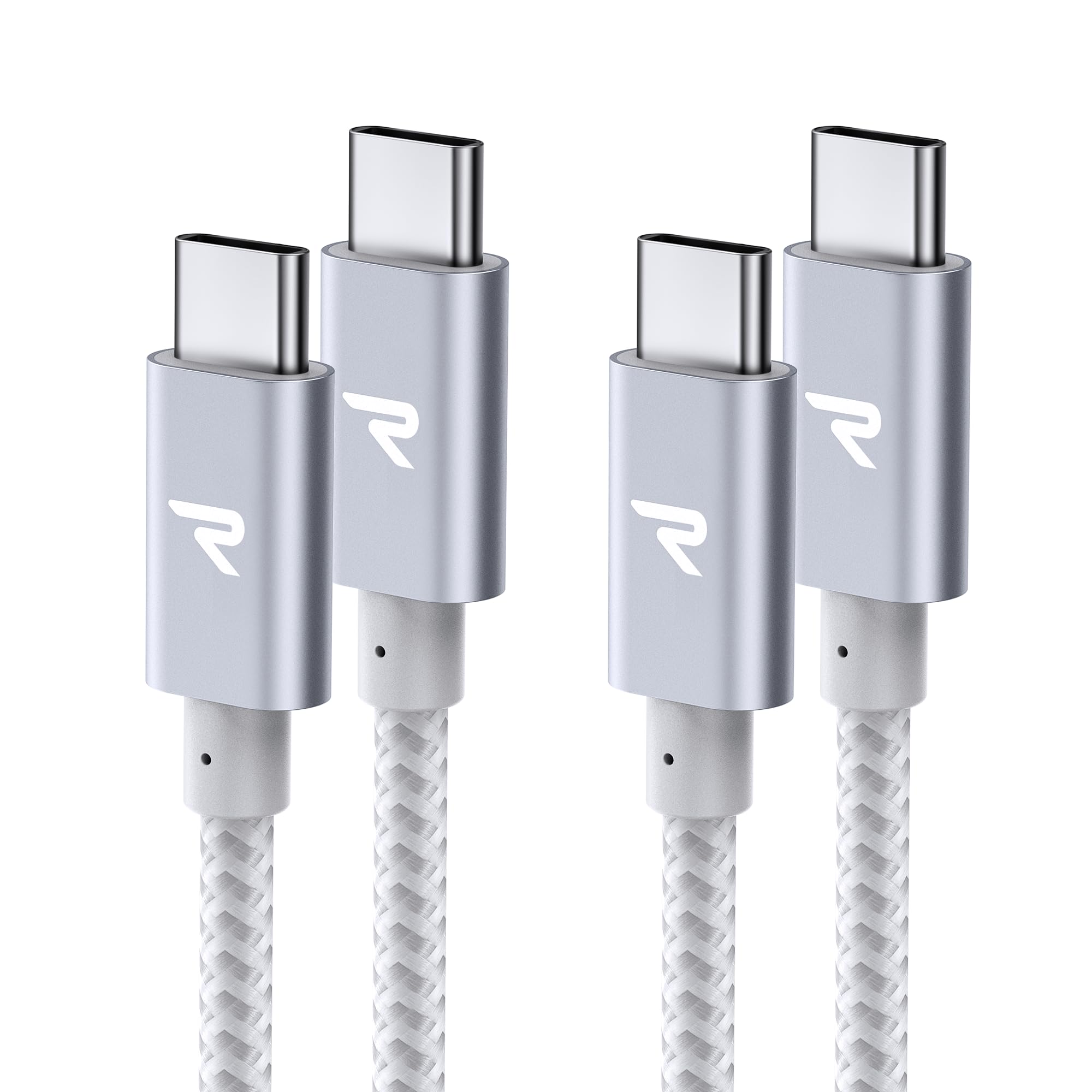 【2本セット】RAMPOW USB C ケーブル【1m+1m/シルバー PD対応…