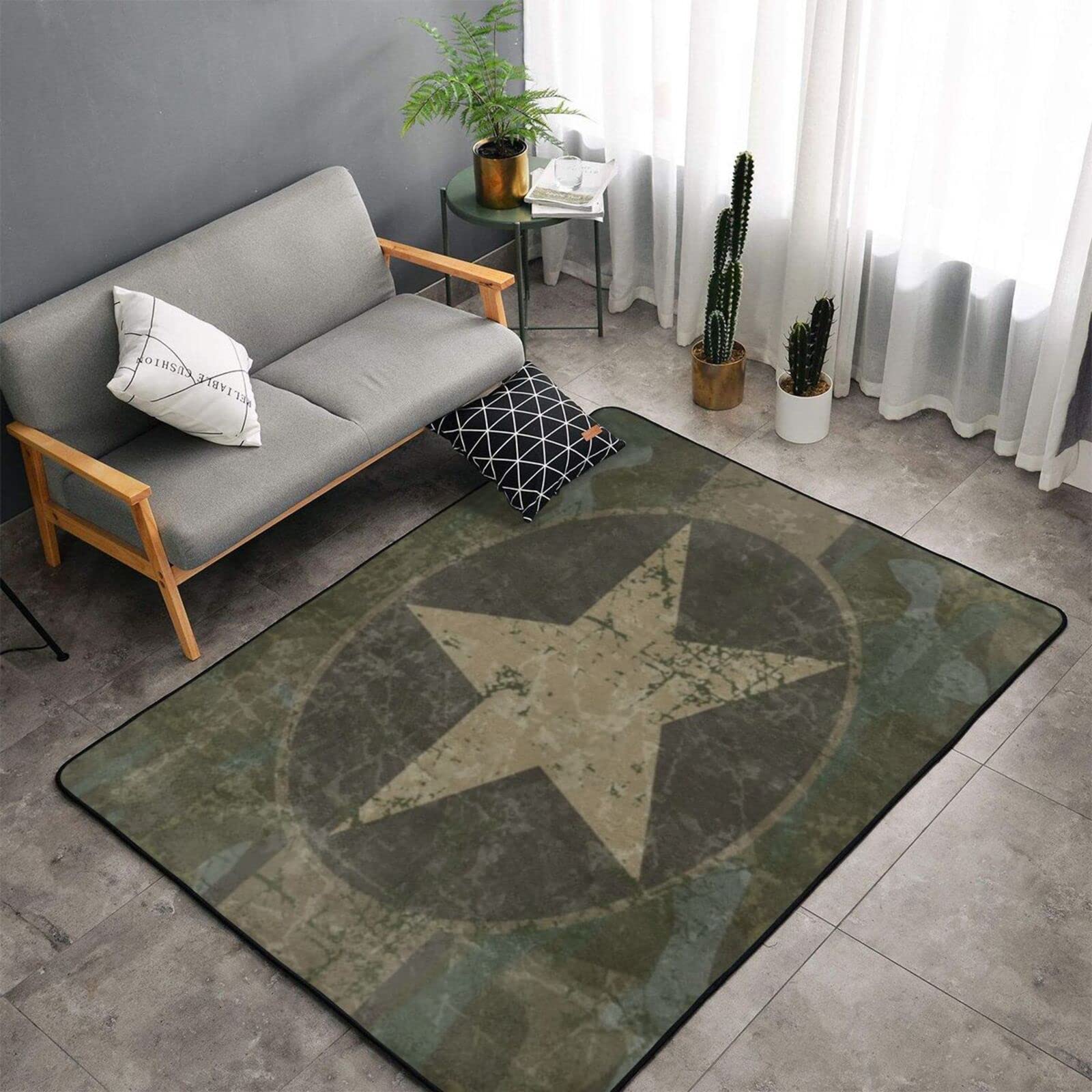 Soft Area Rug for Living Room,Beautiful African American Women,Large Floor Carpets Doormat Non Slip Washable Indoor Area Rugs for Bedroom Kids Room 4 x 5.3Ft