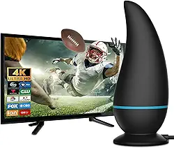 Antena de TV 2024 - 8K 4K 1080P - Amplificada - Longo Alcance 1100m - Smart TV - Digital Interna e Externa