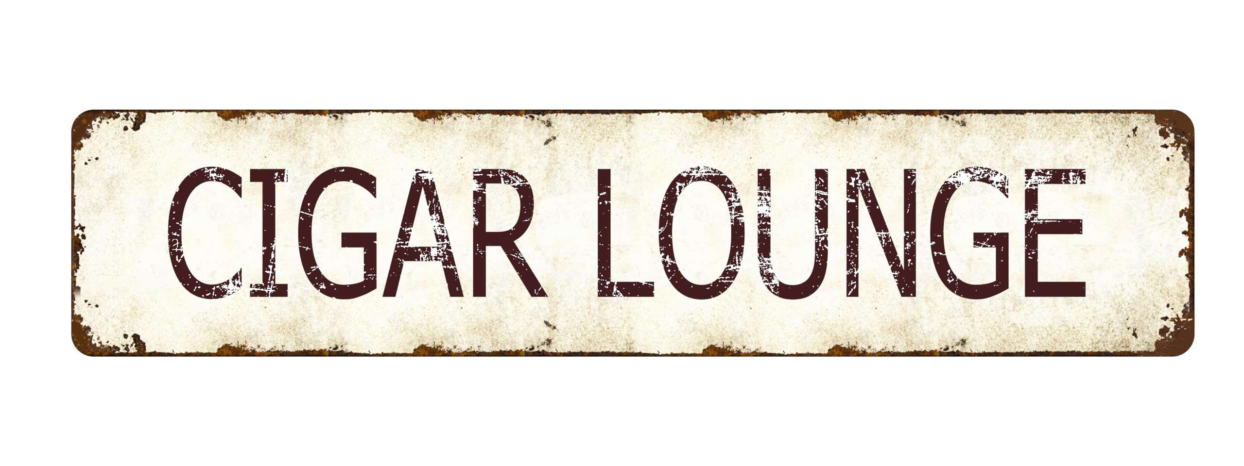 Peiyeety A008 Vintage Metal Tin Sign Cigar Lounge Retro Street Sign, Rustic Wall Decor For Home, Man Cave, Garage, Kitchen, Office, Farmhouse, Patio, Garden, Porch, 4 * 16 Inch