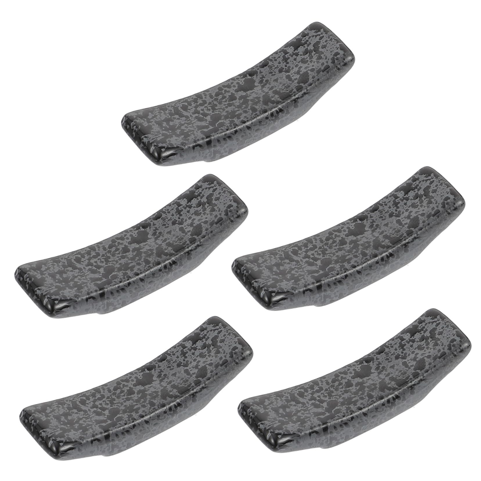 FUNOMOCYA 5pcs Ceramic Chopstick Rest Chinese Chopsticks Spoon Fork Holder Chopsticks Holder Rest Fork Holder Chopsticks Stand Japanese Style Silverware Spoons Chopsticks Rack Black Ceramics