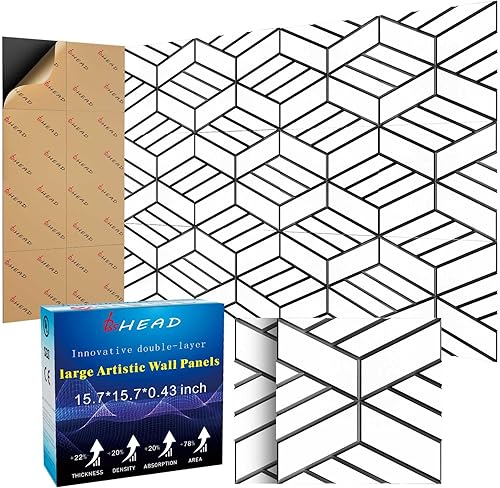 Miniatura 11 de Paquete de 10 paneles insonorizados grandes para pared, 15.7 x 15.7 x 0.4 pulgadas, paneles a prueba de sonido para paredes, 0.9lb/ft³, alta