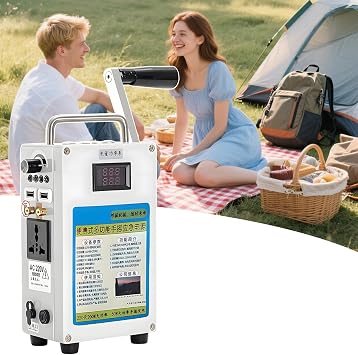 Hand Crank Generator, 160W Portable Generator, 27000mah Hand Crank Charger Generator Emergency Power, Supply USB Vehicle Charging Generator for Outdoor Travel Camping,220V