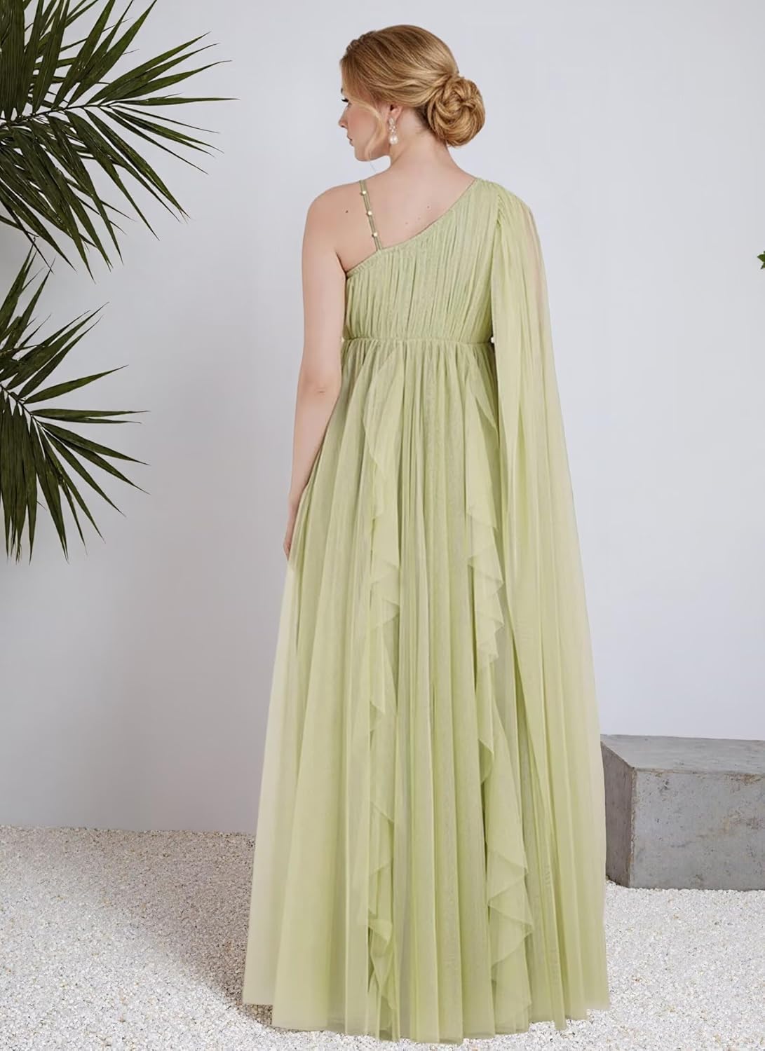 3D Flower Tulle Maternity Dresses for Photoshoot with One Shoulder Baby Shower Dress Pregnancy Gown