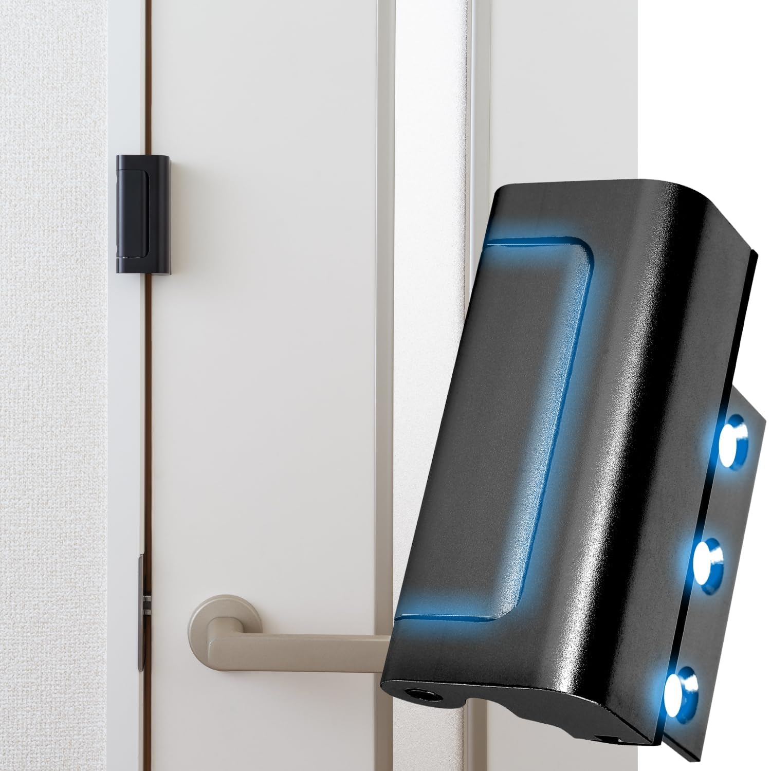 Door Reinforcement Lock Without Drilling No Tools Needed Easy Installation with 3M Tape or Screws Child Safety Lock Easy to Lock and Unlock with One Hand Baby Proofing Bedroom Door Lock(Black)