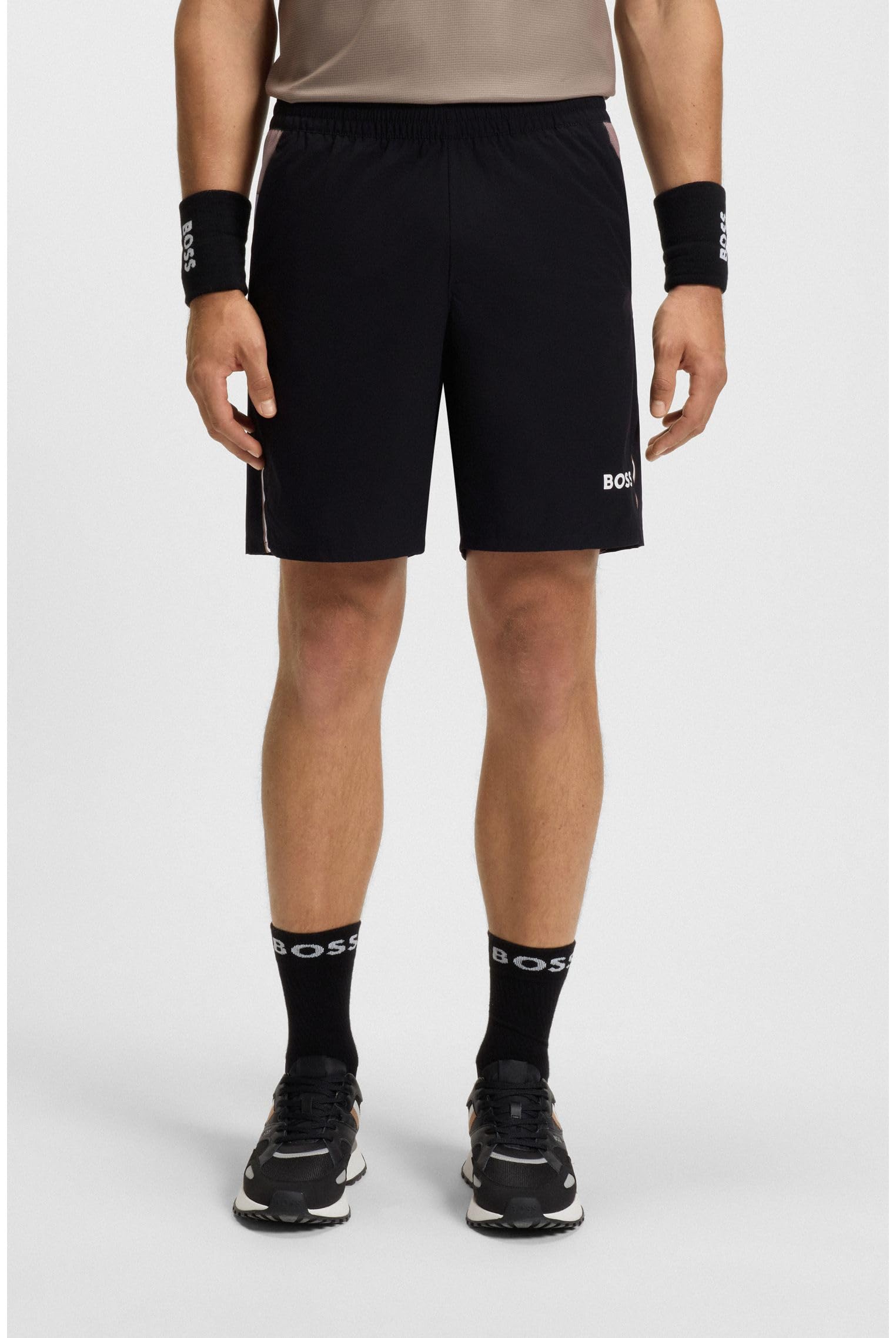 BOSS Active Tennis-Shorts Aus Feuchtigkeitsregulierendem Stretch-gewebe