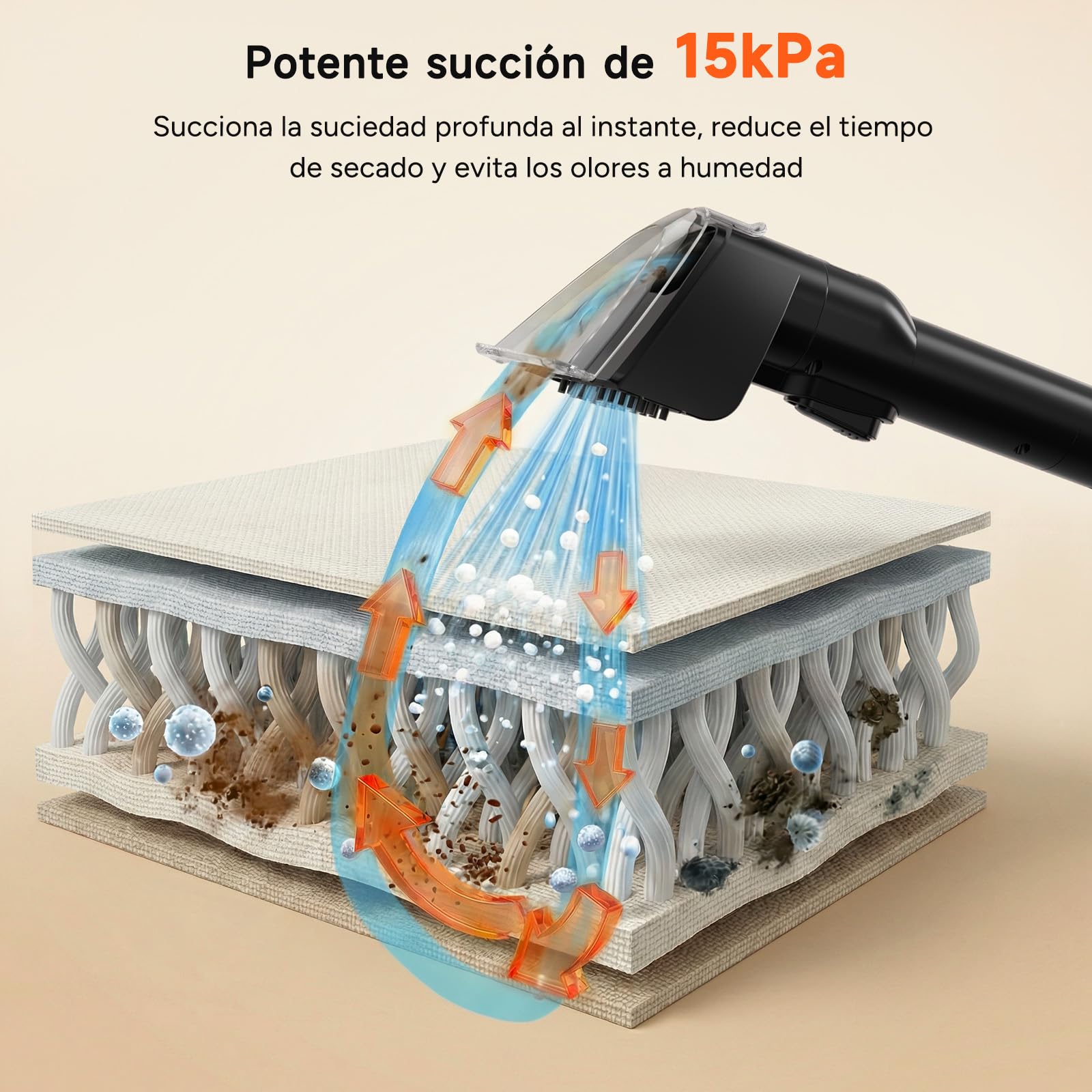 WOOX Lavatappeti e Divani Lava e Asciuga, Lavatappezzeria a Vapore e Espira 15Kpa ad alta potenza con accessori esclusivi Pulitore a vapore 2 in 1 per tessuti, auto, macchie, casa