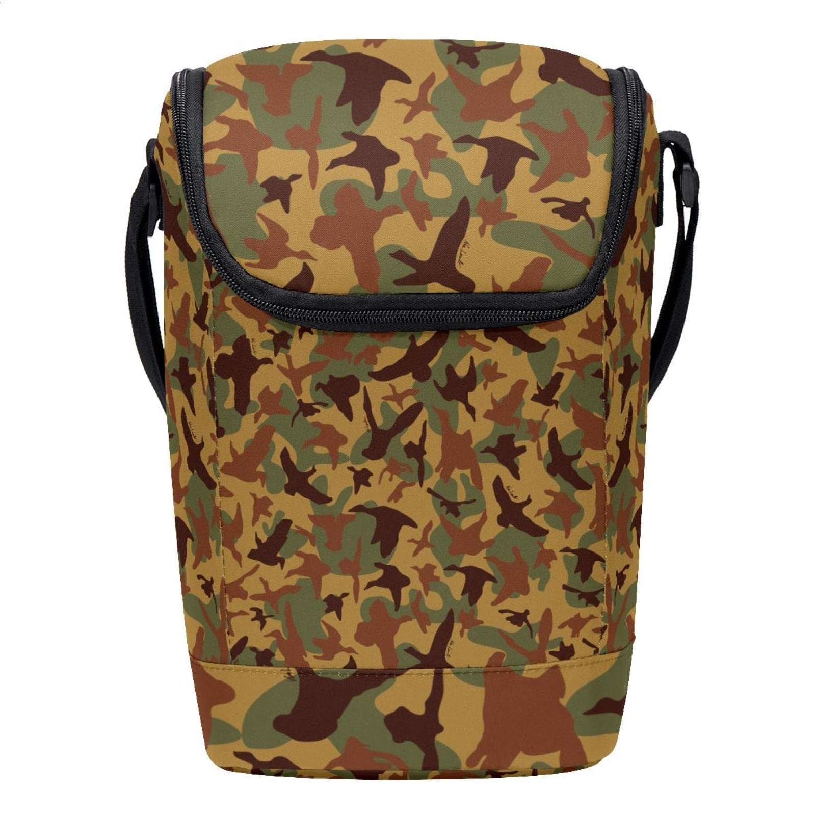 Bolsa de almuerzo con alas y camuflaje térmica y portátil con cremallera para oficina