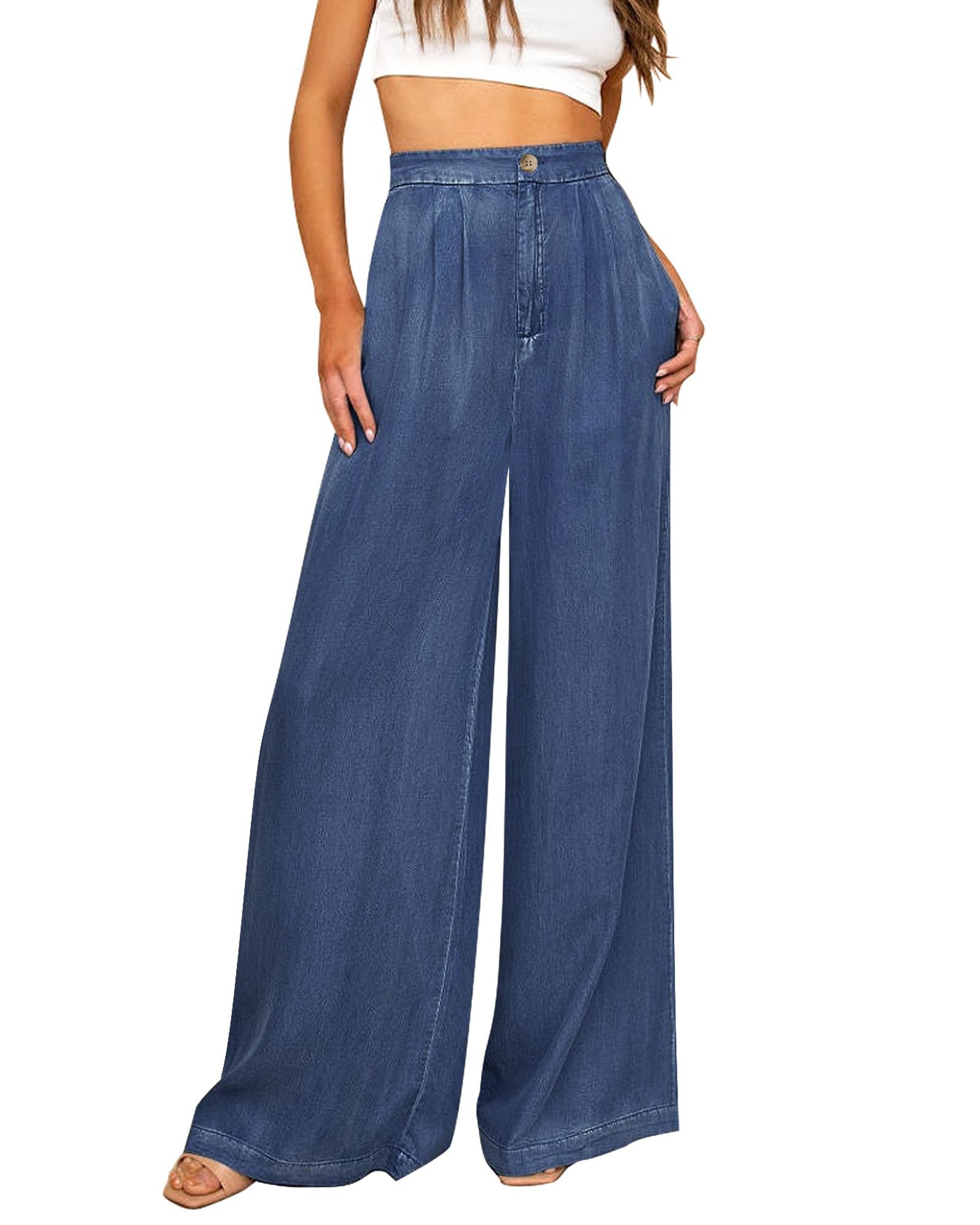 Grapentwide Leg Pants For Women High Waisted Jeans Palazzo Pants