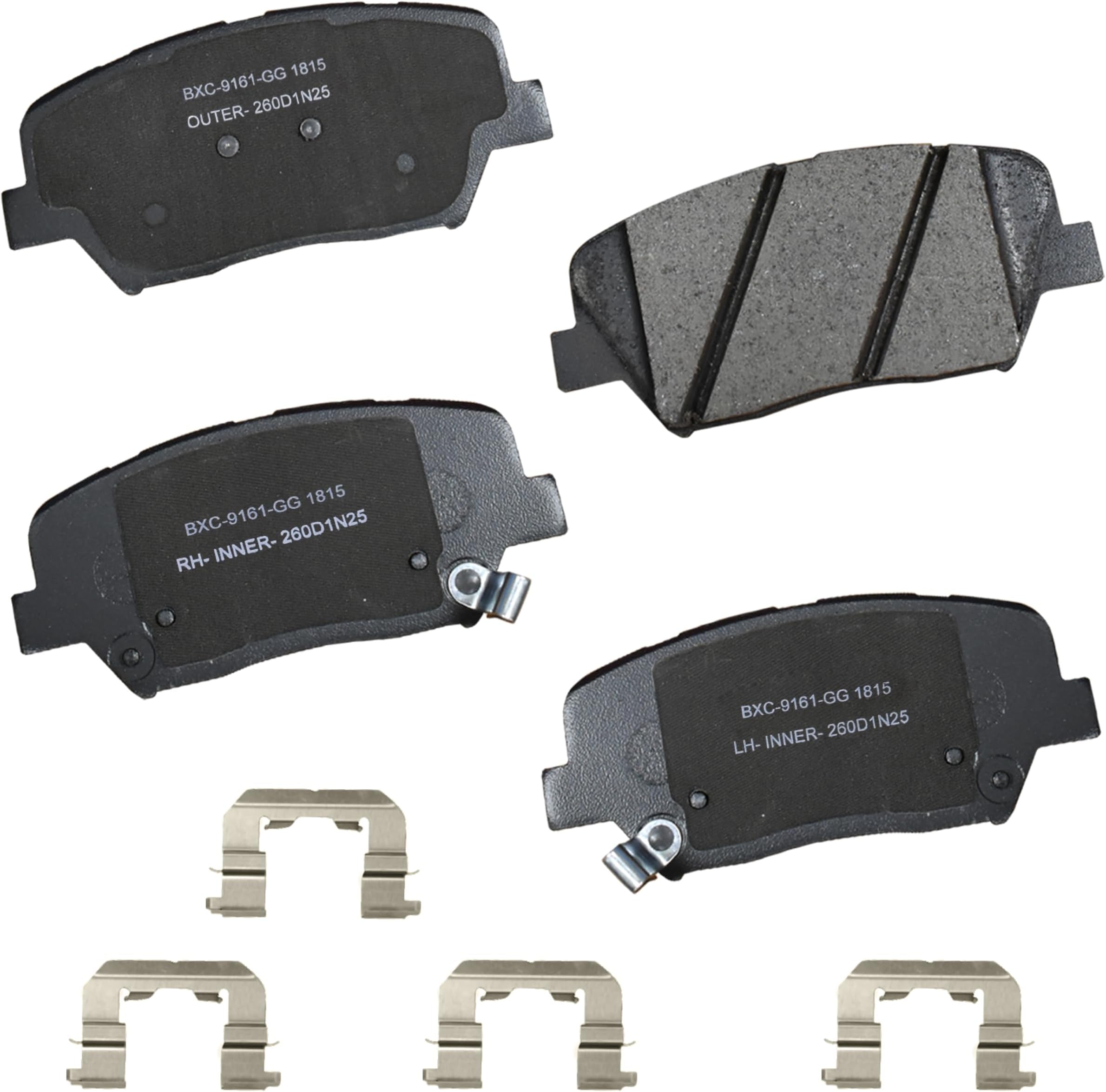 Bendix Premium SBC1815 Ceramic Front Brake Pads for Hyundai Creta 2020-2018, Santa Fe 2011, Santa Fe Sport 2018-2017, Kia Sorento 2020-2015
