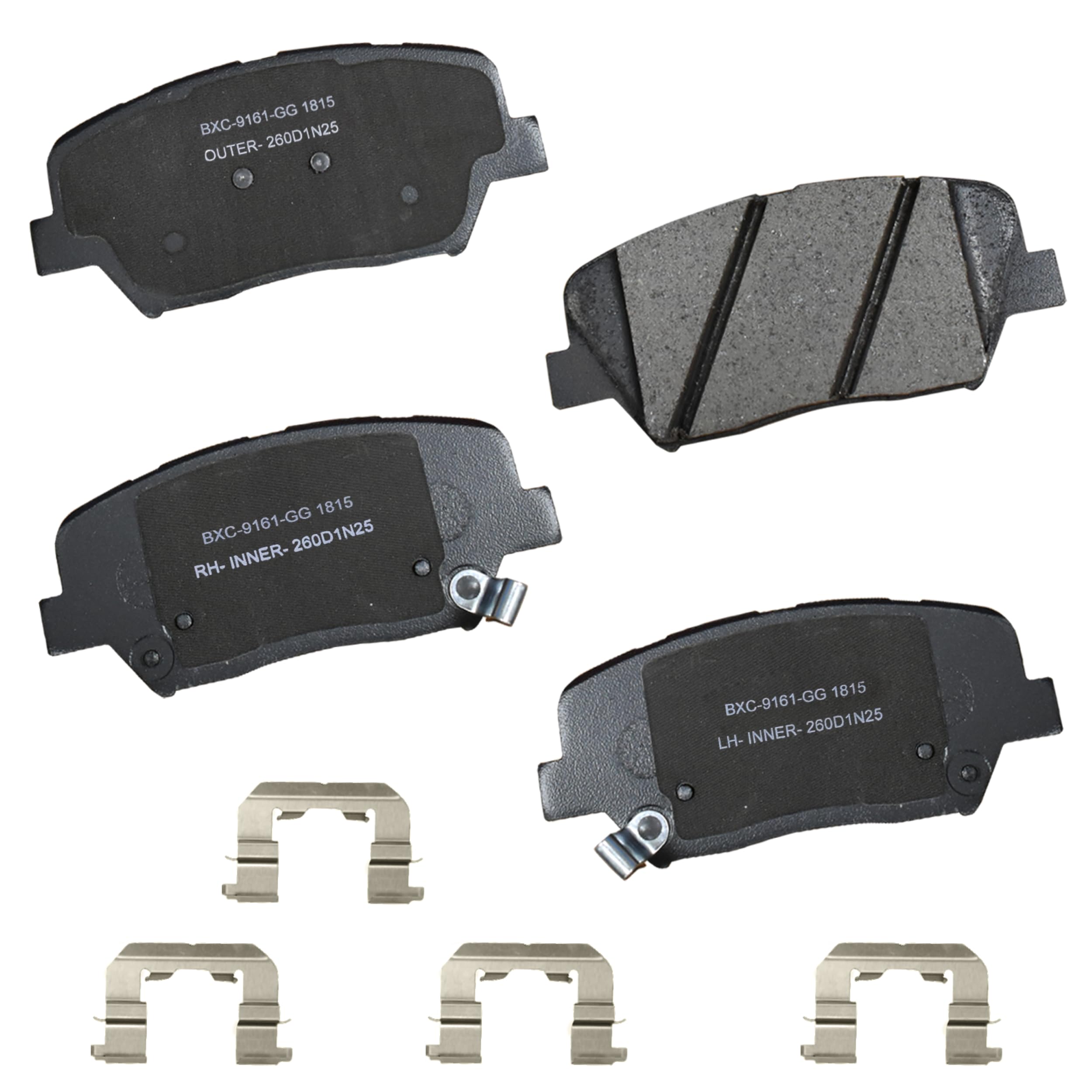 Bendix Premium SBC1815 Ceramic Front Brake Pads for Hyundai Creta 2020-2018, Santa Fe 2011, Santa Fe Sport 2018-2017, Kia Sorento 2020-2015