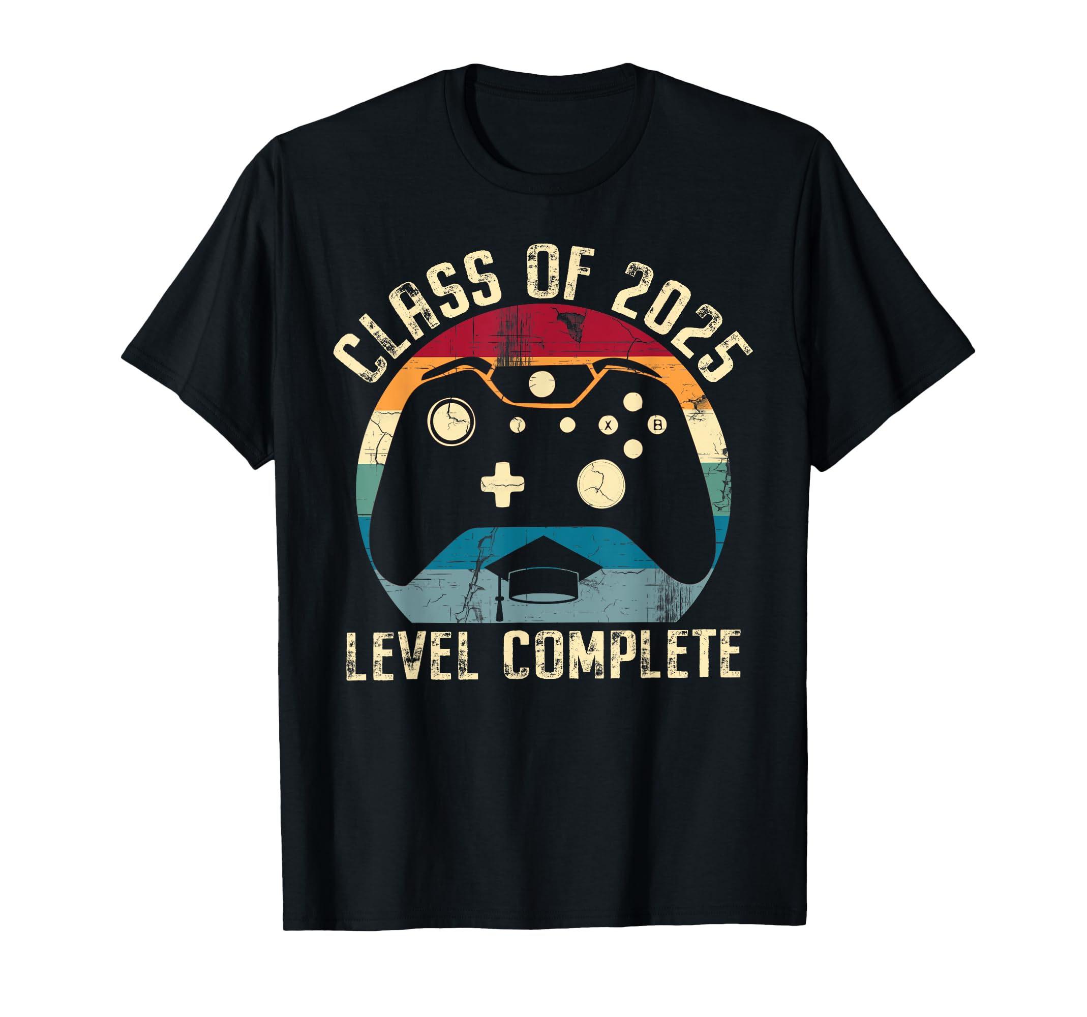 Class of 2025 Level Complete Video Gamer Senior Graduation T-Shirt