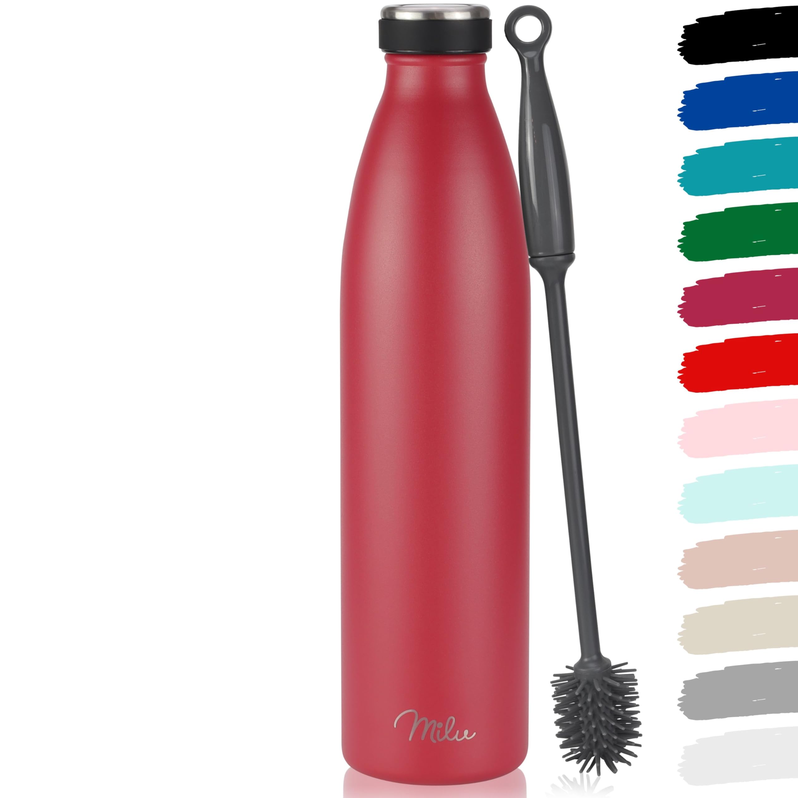 Milu Stainless Steel Drinking Bottle 350 ml - Insulated Thermo Flask for Water - Leak Proof, Insulated and Double Walled, Carbonated (Grey, 350 ml) — view 33