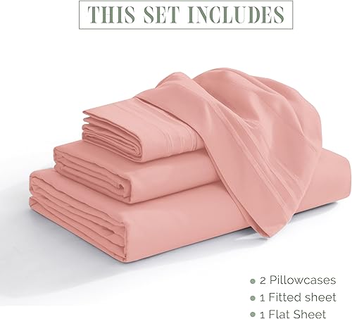 Vista 110 de Elegance Linen® - Juego de sábanas de 4 piezas, resistente a las arrugas, 1500 hilos, ultrasuaves, esquinas tipo bolsillos profundos de hasta 16