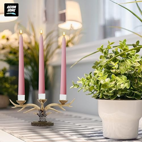 Miniatura 50 de Axiom Candles Velas altas sin goteo de 10 pulgadas sin perfume y sin humo, 9 horas de tiempo de combustión, velas cónicas para el hogar, cenas