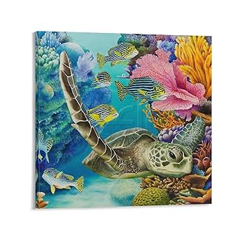 アート作品 アクリル画 命溢れる深海の生き物たちC 大きめキャンバス 8303eebe41fdda264699cf6c52987c