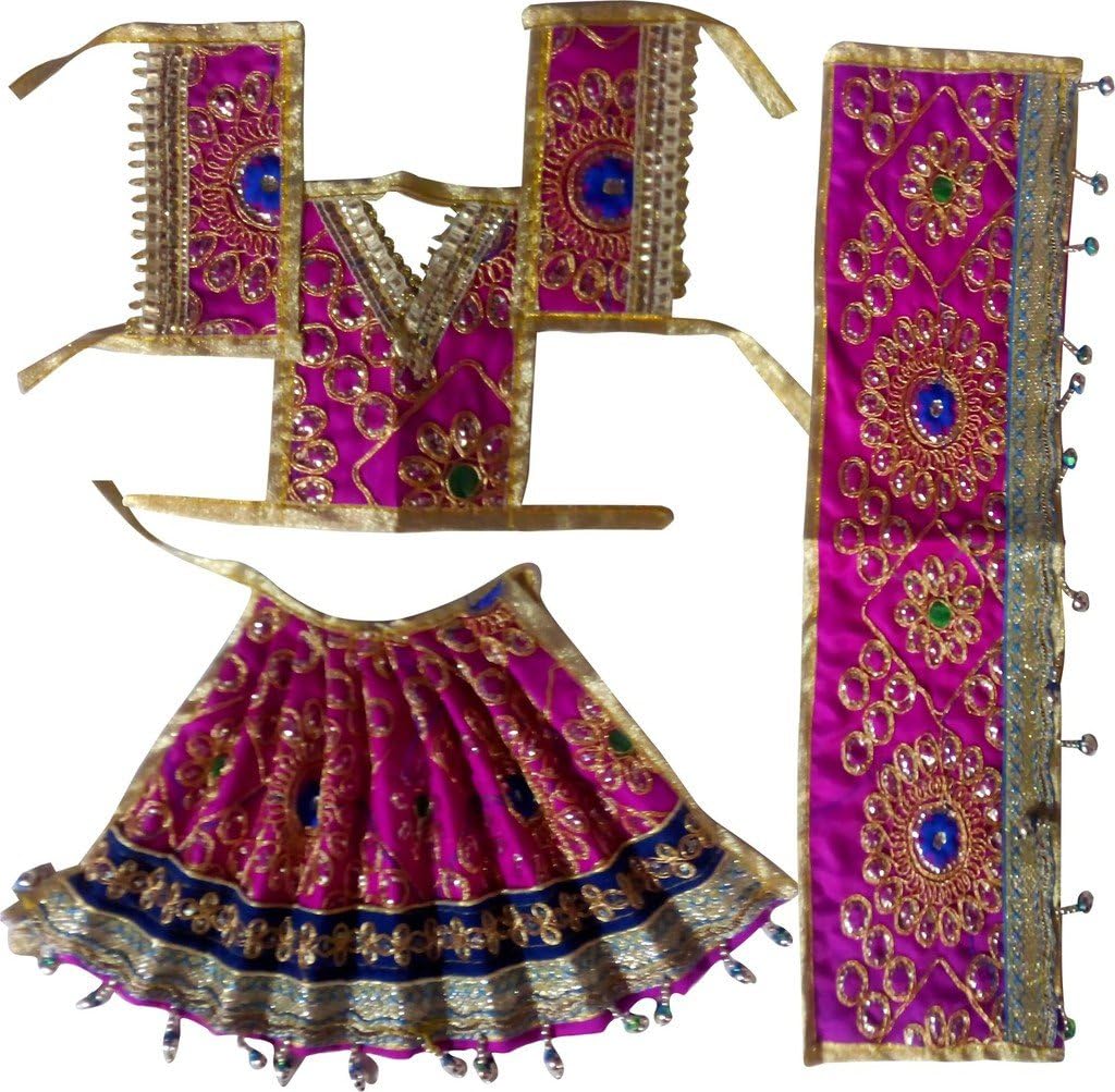 Welo Silk Devi Mata Durga/Lakshmi/Saraswati/Parvati Dress (Multicolor, 5.9 Inch X 7.8 Inch X 1.1 Inch)