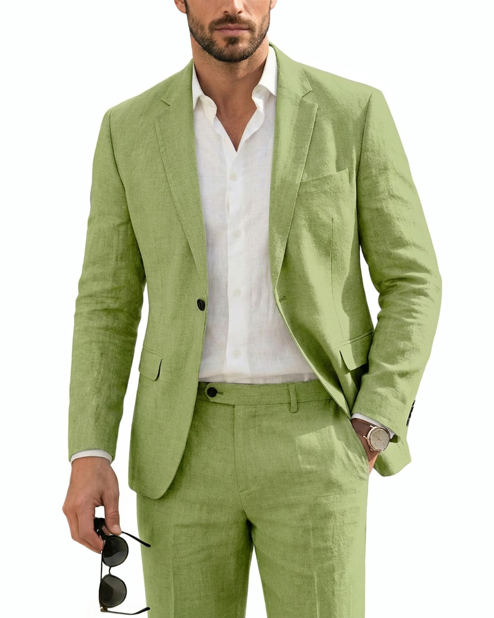 YND Men's Linen Suit Set