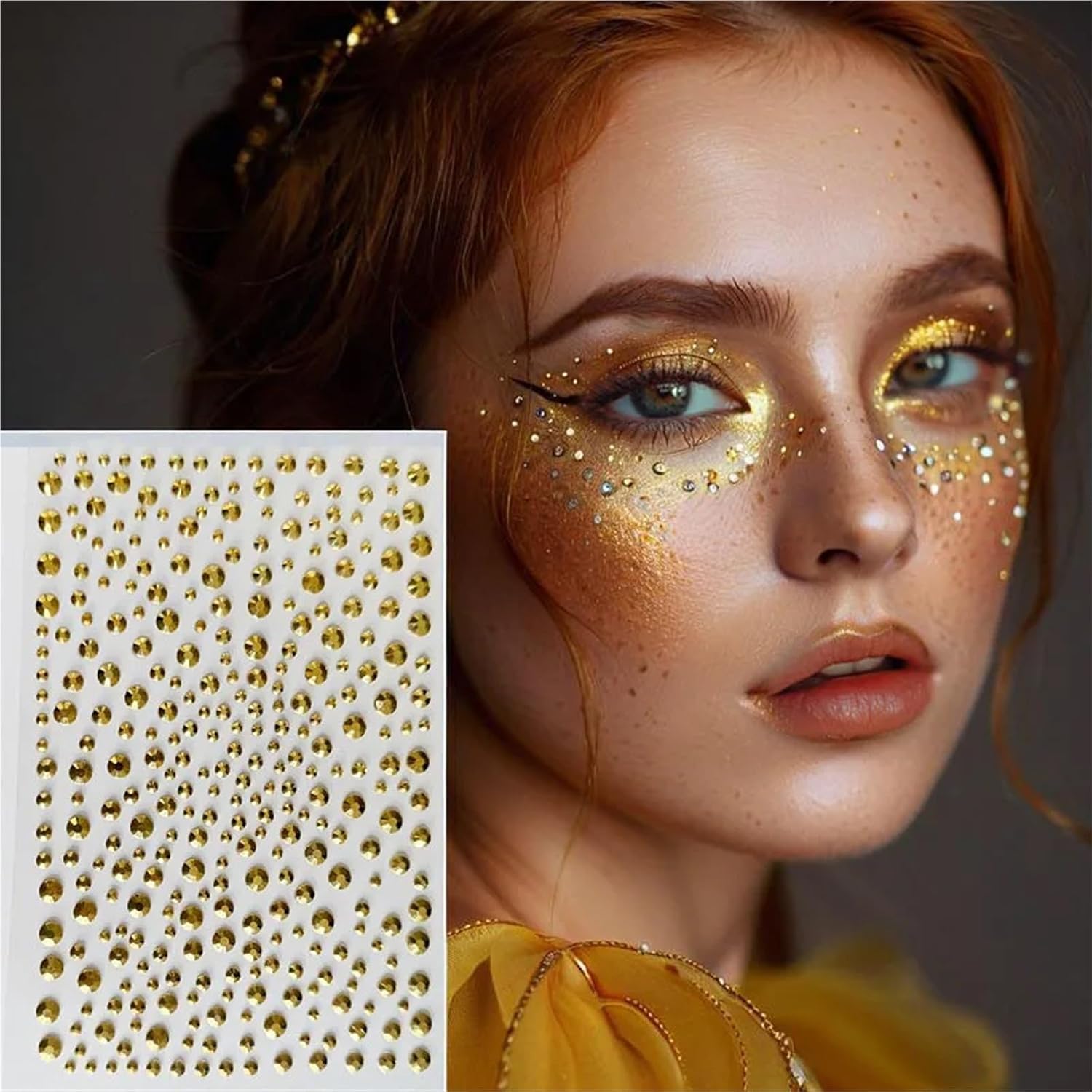 Jewel Stickers 10/20PCS Face Rhinestones Bright Stickers Festival Glitters Jewels Diamond Makeup Crystals(10pcs)