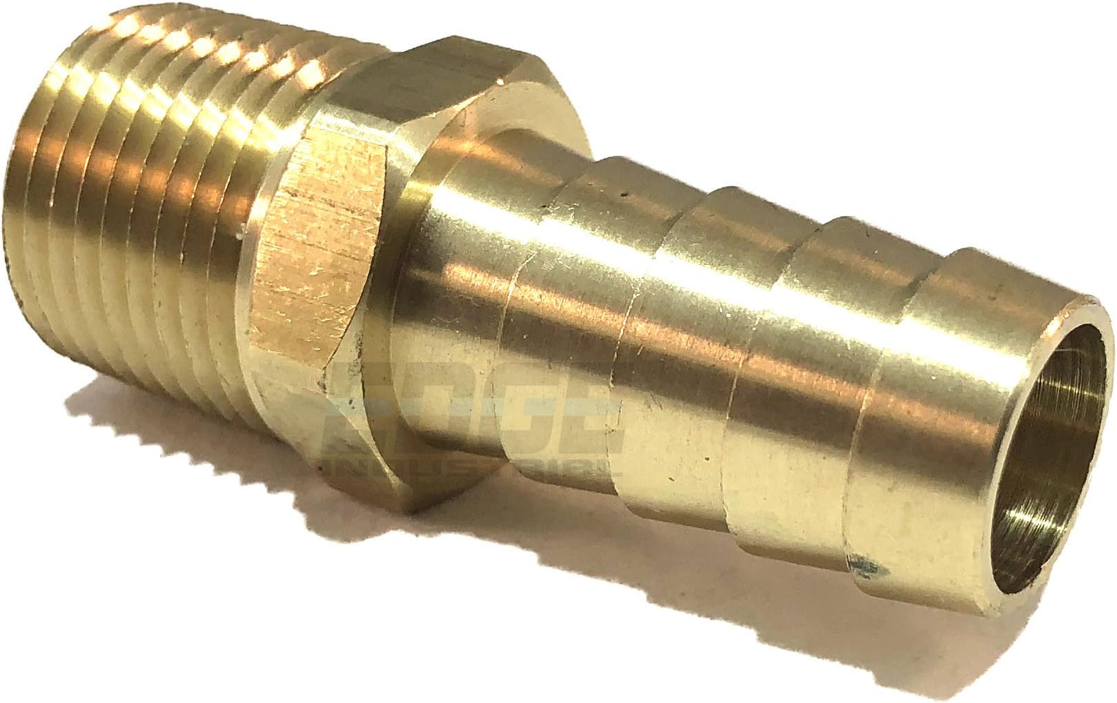 1/2" Hose ID to 3/8" Male NPT MNPT Straight Brass Fitting Fuel/AIR/Water/Oil/Gas/WOG (Qty 1)