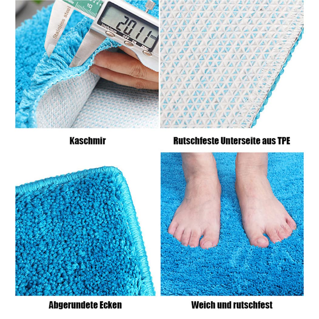 Lujosa y cómoda alfombra de baño de microfibra ultra suave, antideslizante, lavable a máquina, 45 x 143 cm