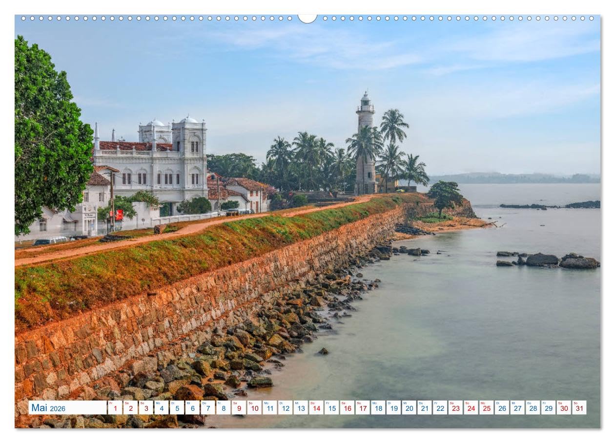 Sri Lanka, tropisches Inselparadies (hochwertiger Premium Wandkalender 2026 DIN A2 quer), Kunstdruck in Hochglanz: Endlose Strände mit Kokospalmen, ... durch seine Vielfalt. (CALVENDO Orte)