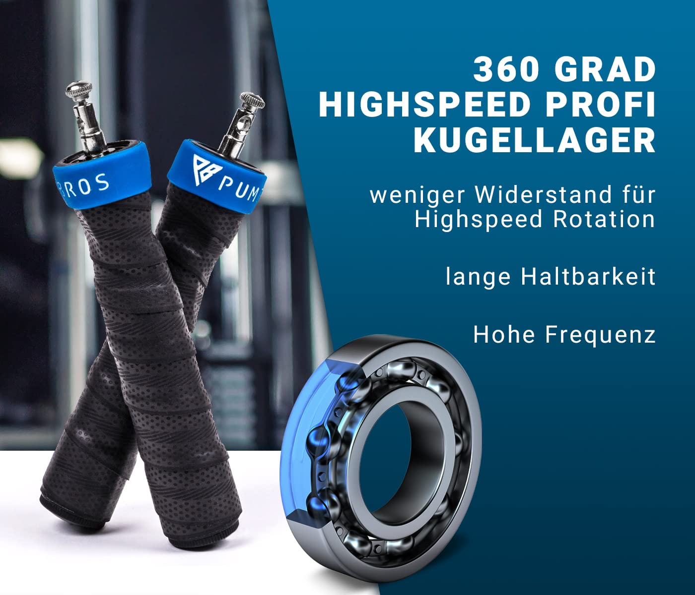 Spokey PUMP PRO Corde à Sauter Avec Poids Amovibles, Corde Réglable De 3m, Pour L'entraînement Et Le Fitness. Corde à Sauter Avec Roulement à Bille Pour Adultes : Femmes & Hommes