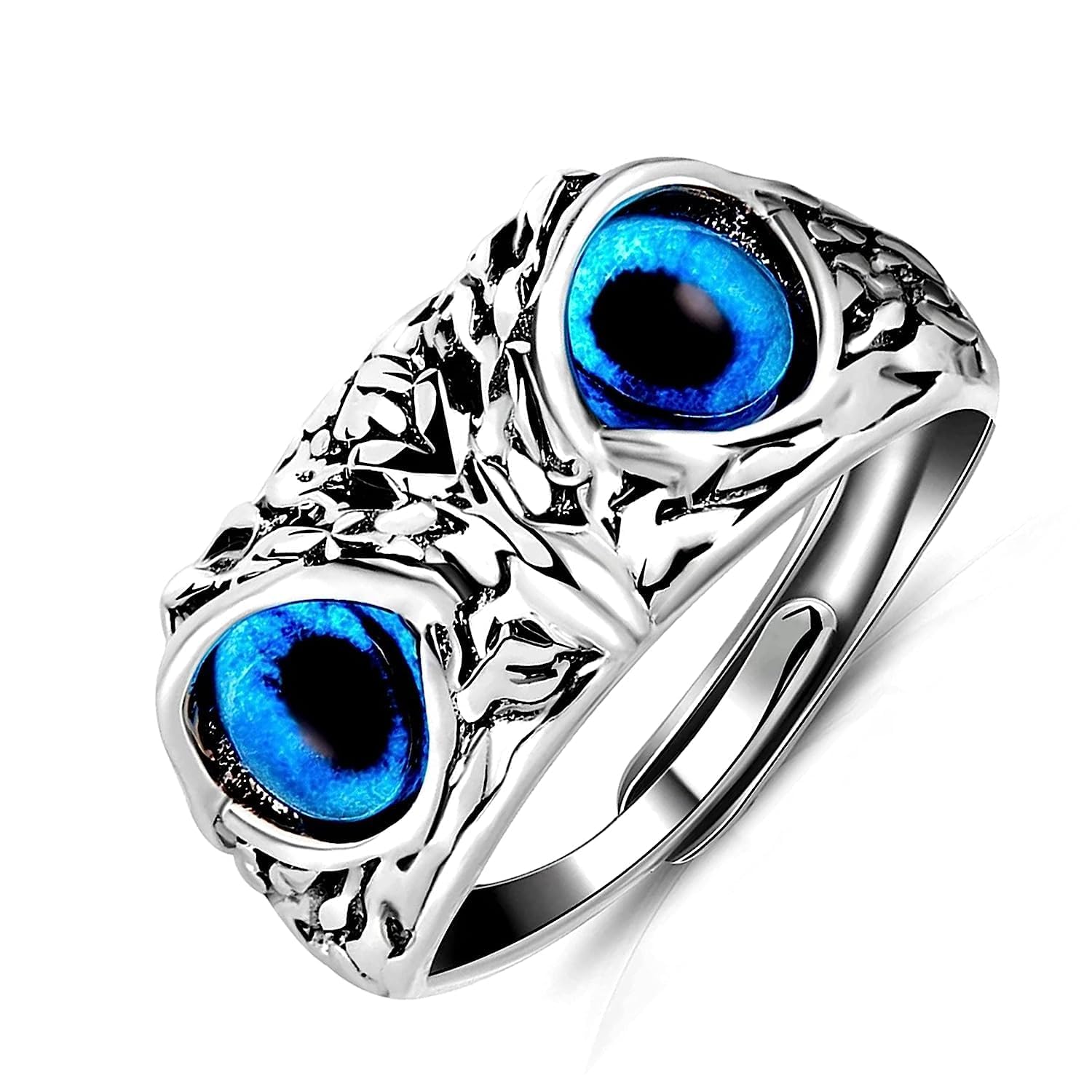 Owl Eye Ring for Men Women girls boys boyfriend Adjustable Evil Eye Owl Ring Owl Ring Open Animal Rings Statement Finger Ring