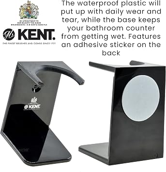 KENT VSB2 Large Black Plastic Shaving Brush Stand for Hang Drying your Shave Brush. Essential Part of Any Men's Shaving Kit, Extends Natural Bristle Brushs Life