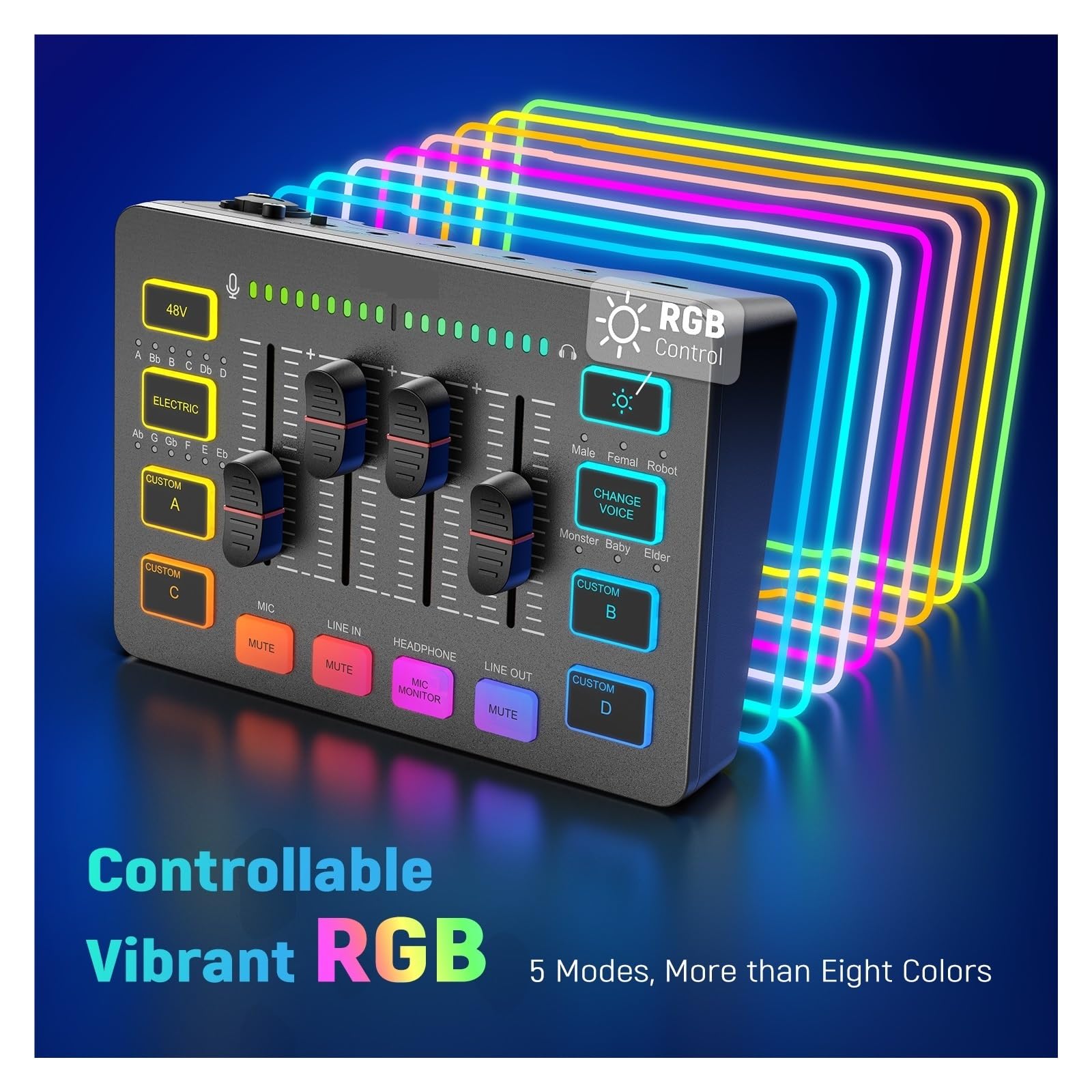 Mixer audio, Mixer Da Gioco, Mixer RGB In Streaming A 4 Canali Con Interfaccia Microfono XLR, For Voce Di Gioco, Podcast(White)