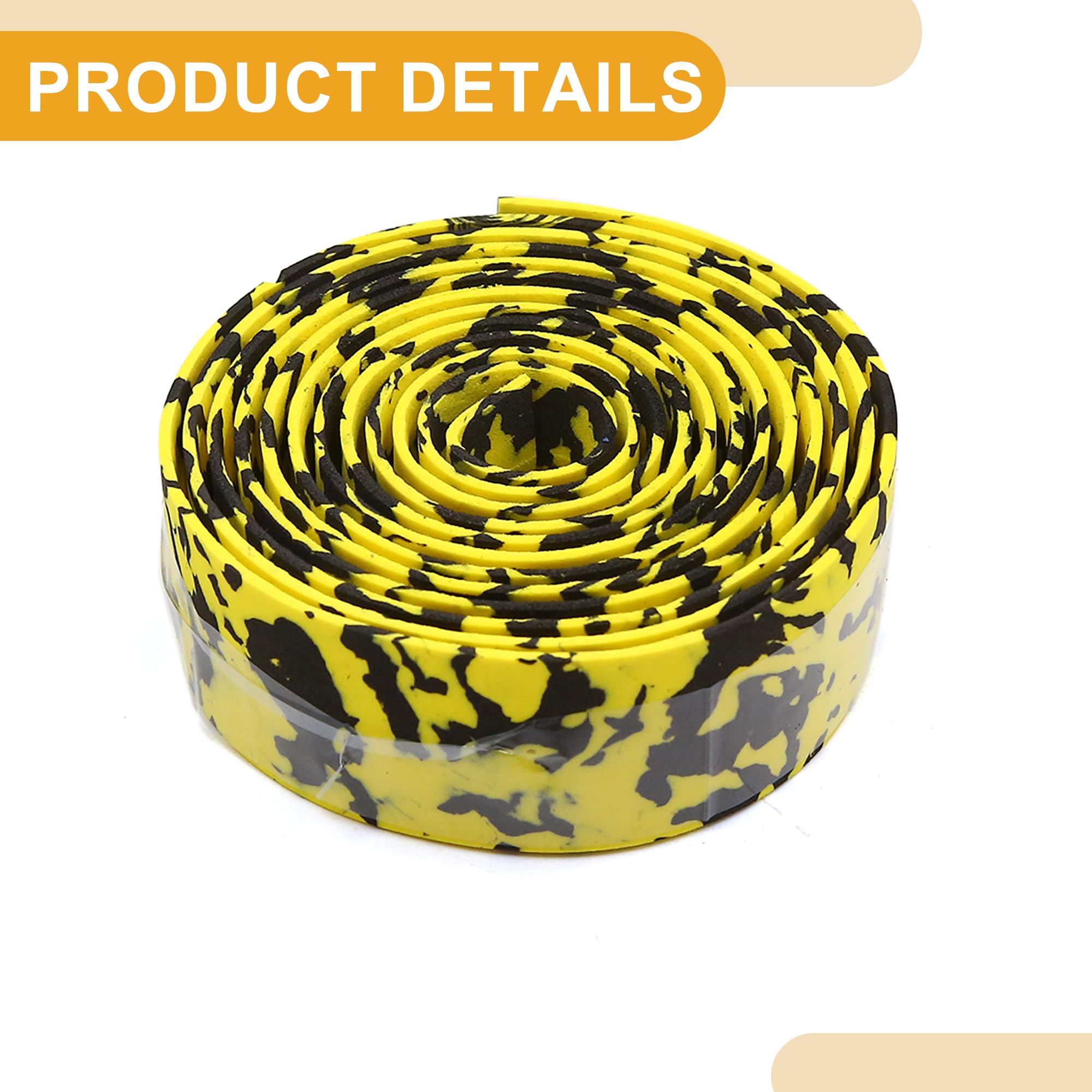 Partuto 2 Pcs Universal Bike Handlebar Tape - Foam Yellow - Image 3