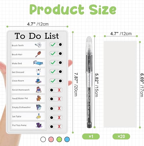 Miniatura 2 de Artoshin Juego de tablas de tareas para niños, tablero de lista de verificación diaria, planificador de rutina para el hogar, tableros de mensajes