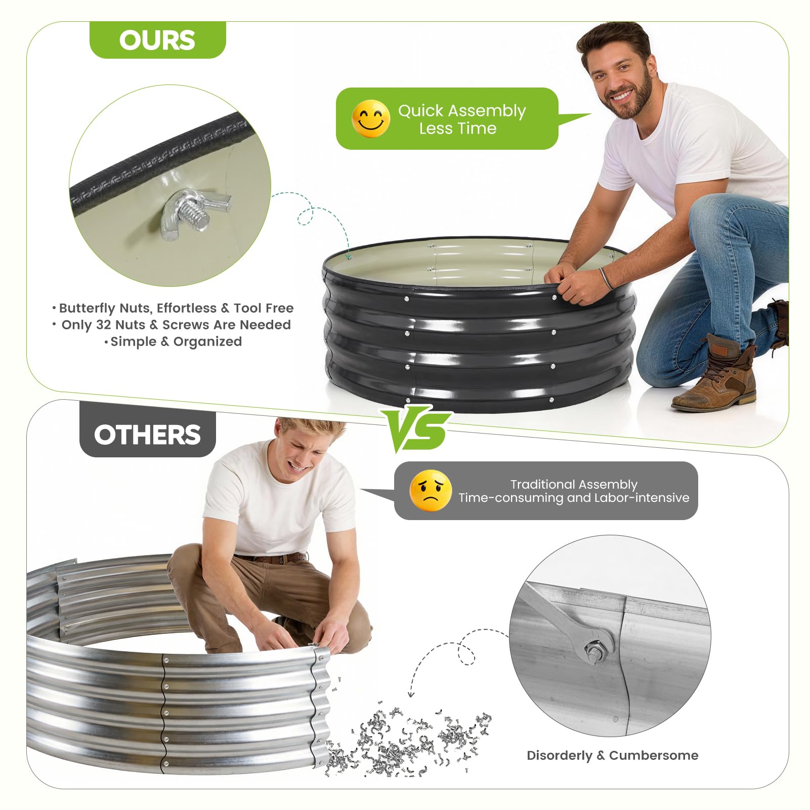 Galvanized Raised Garden Beds - 2 Pack 3x3ft -5 Galvanized Raised Garden Beds - 2 Pack 3x3ft -5