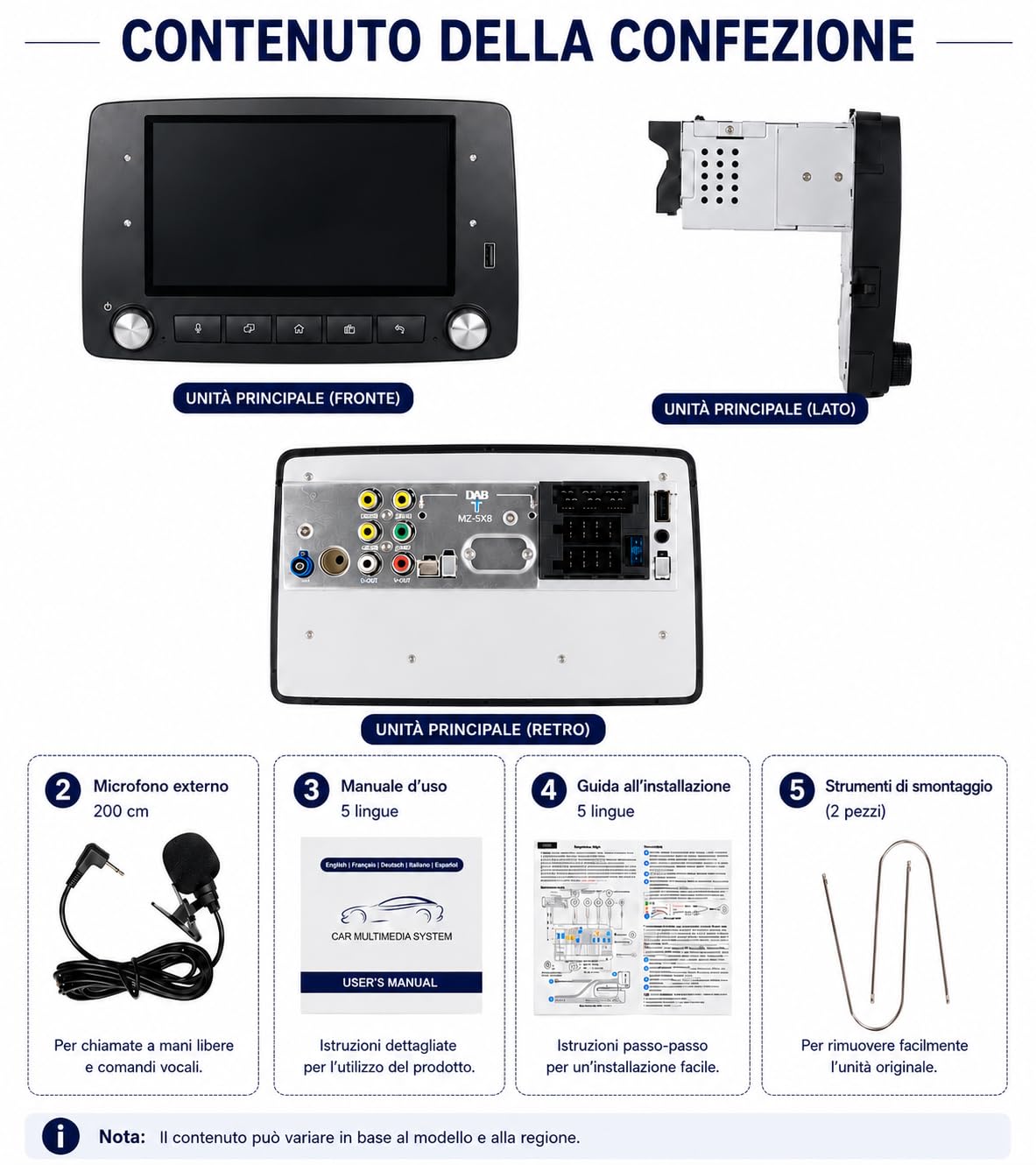 Stereo auto Linux con interfaccia speciale per FIAT Panda Modello 169 2003-2012 | CarPlay/Android Auto wireless/Bluetooth/FM/AM/RDS/USB HiFi 100W