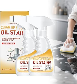 Heavy Oil Stain Cleaner Kitchen, Clean Up Kitchen Oil Stains, 2025 Upgrade Cleaner Spray Degreaser Cleaner, Stain Remover for Pot, Stoves and Range Hoods 2