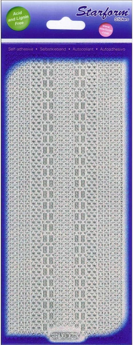 Starform Transparent Glitter Stickers - Silver - Borders #7010