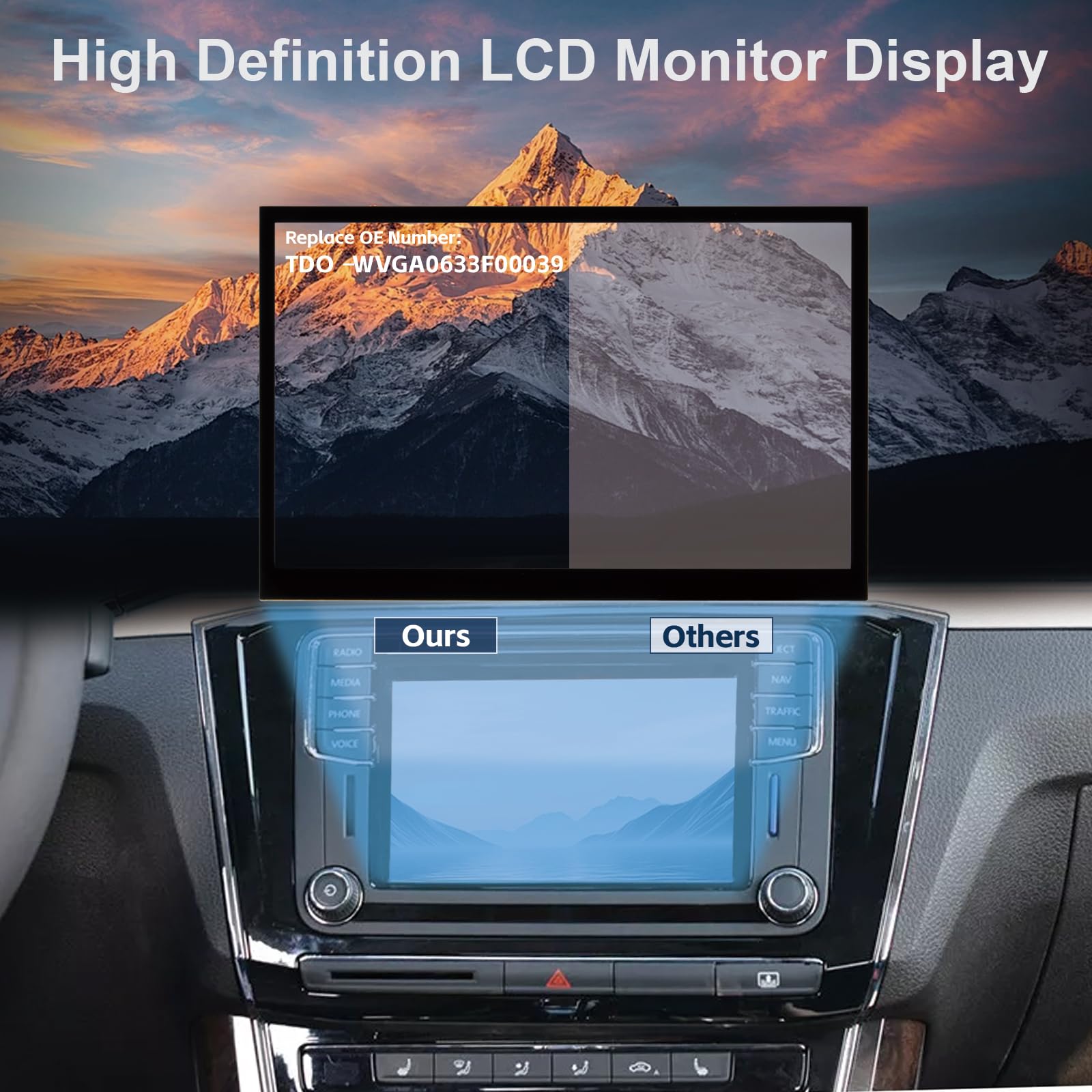 Touch Screen per VW Golf 6R Polo Tiguan CC MIB STD2 200 682 682G Autoradio Digitazer TDO-WVGA0633F00039 TDO-WVGA0633F00036 40 Pin 6.5" Touchscreen Pannello Vetro (Nero, non LCD Display)