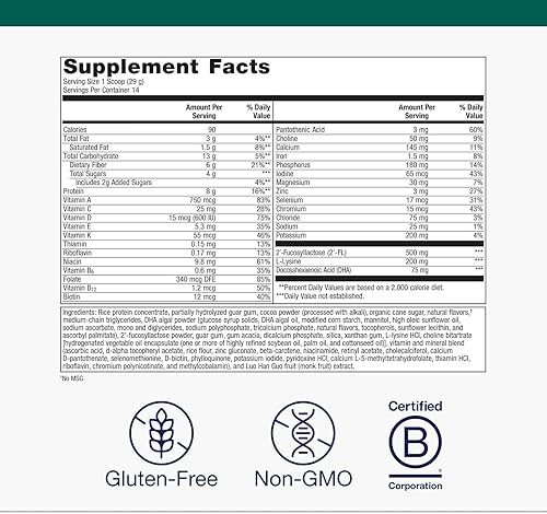 Miniatura 2 de Metagenics MetaKids Nutrition Powder - Apoyo nutricional para la salud de los niños* - Chocolate - 14.32 oz - 14 porciones