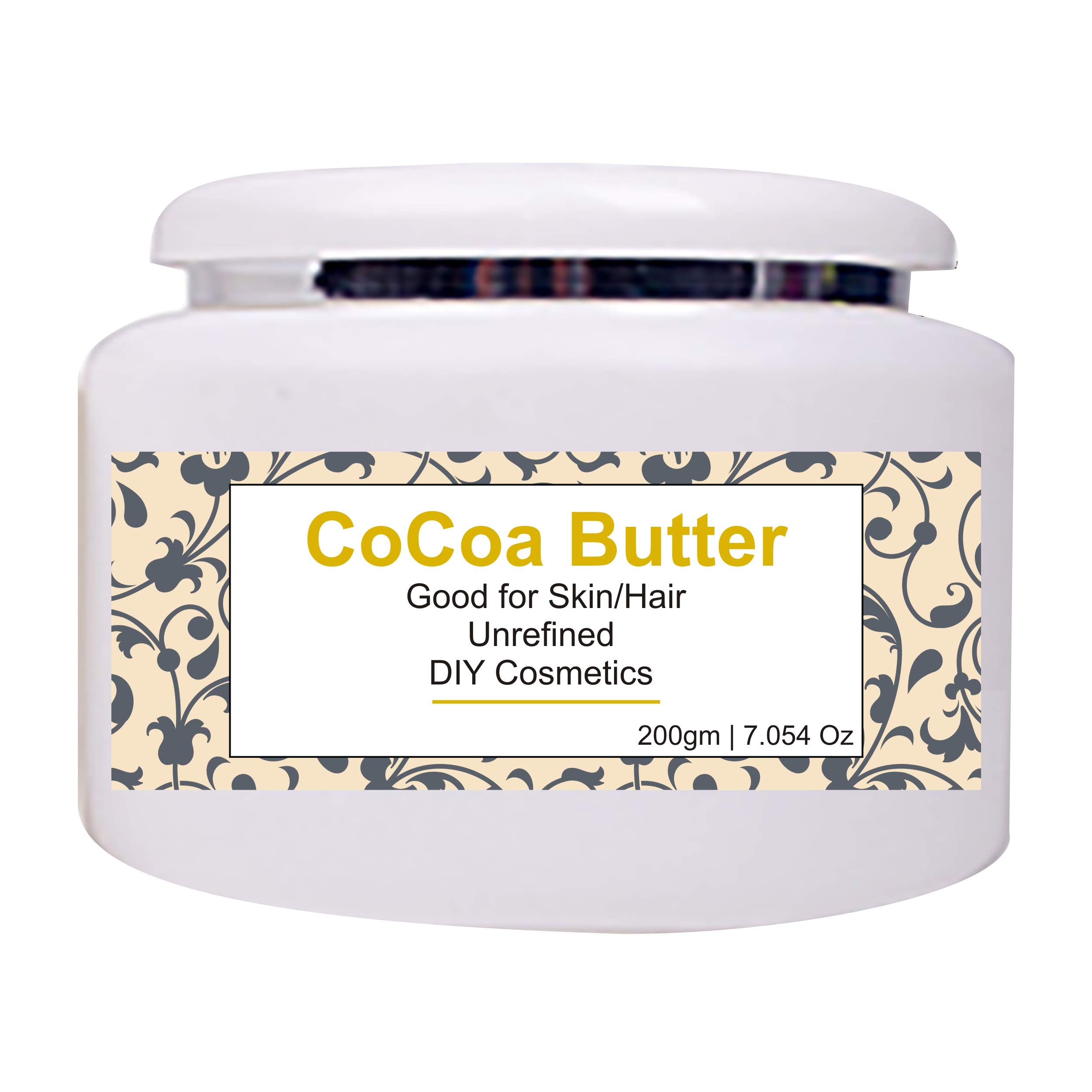 Zenvista 's 100% Pure Organic Cocoa Butter Great For Face, Skin, Hair, Body, Lips, DIY Cosmetics, 200gm